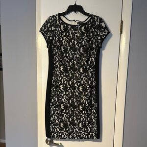 Ralph Lauren Black and White Sheath Cocktail Dress